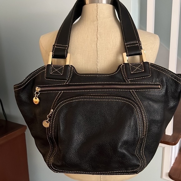 Maxx New York Large Pebbled Leather Handbag Purse Like New - Picture 1 of 14
